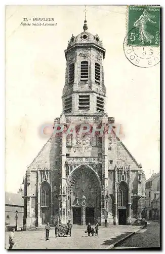 Ansichtskarte AK Honfleur L&#39Eglise St Leonard