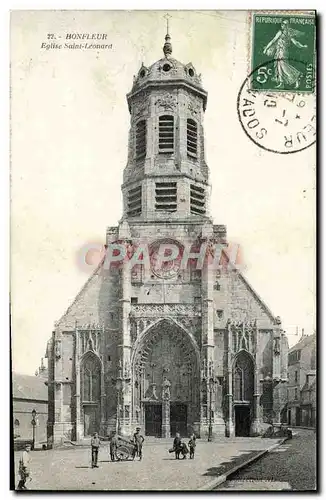 Ansichtskarte AK Honfleur L&#39Eglise St Leonard