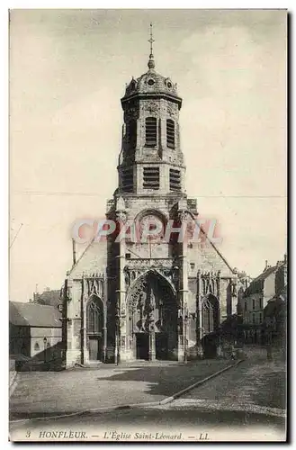 Ansichtskarte AK Honfleur L&#39Eglise Saint Leonard