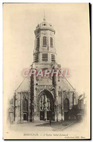 Ansichtskarte AK Honfleur L&#39Eglise Saint Leonard