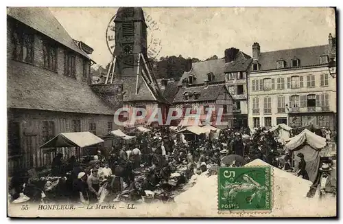 Cartes postales Honfleur L&#39Eglise Saint Catherine et le Marche