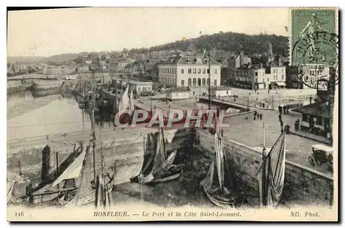 Ansichtskarte AK Honfleur Le Port et la Cote Saint Leonard Bateaux