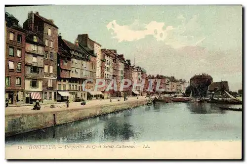 Cartes postales Honfleur perspective du quai Sainte catherine