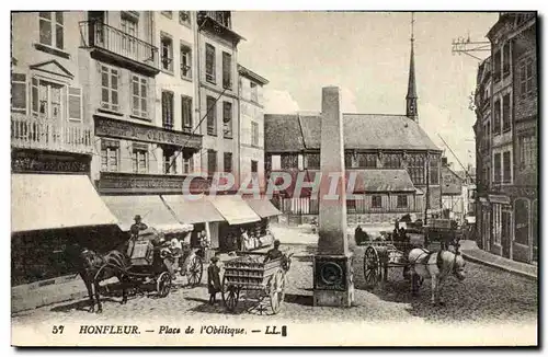 Ansichtskarte AK Honfleur Place de l&#39Obelisque Cheval