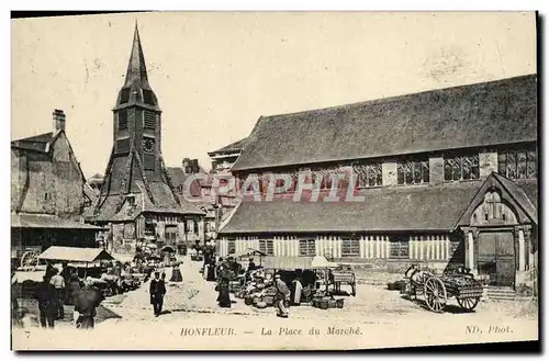 Ansichtskarte AK Honfleur La Place du Marche