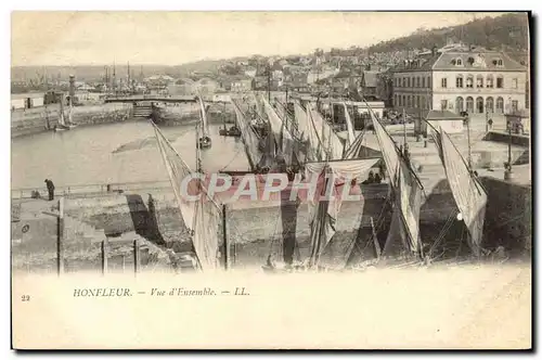 Cartes postales Honfleur Vue d&#39Ensemble Bateaux