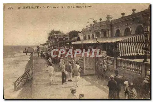 Cartes postales Houlgate Le Casino et la Digue a Maree haute