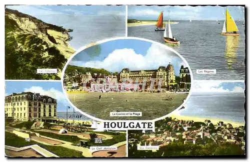 Cartes postales moderne Houlgate les regates Les falaises Le golf miniature Vue generale