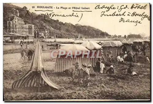 Cartes postales Houlgate La Plage et l&#39hotel lmbert Enfants ane Mule