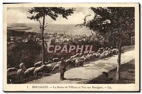 Ansichtskarte AK Houlgate La Route de Villers et Vue sur Houlgate Berger et moutons