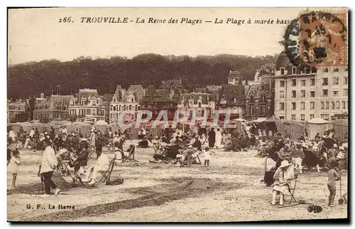 Ansichtskarte AK Trouville La Reine des Plage La plage a maree basse