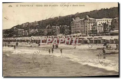 Ansichtskarte AK Trouville Reine des Plages La Plage a Maree haute