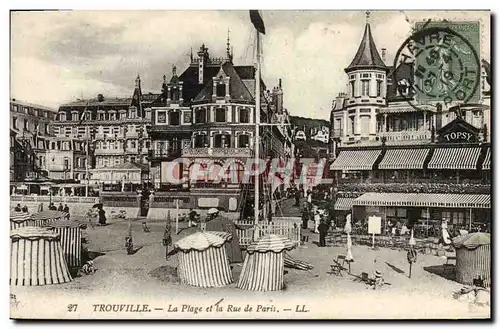 Ansichtskarte AK Trouville La Plage et la Rue de Paris