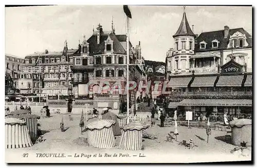 Ansichtskarte AK Trouville La Plage et la Rue de Paris