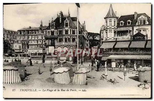 Ansichtskarte AK Trouville La Plage et la Rue de Paris