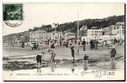 Ansichtskarte AK Trouville La Plage et l&#39Hotel des Roches Noires Enfants