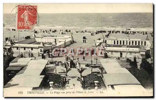 Cartes postales Trouville La Plage vue prise de l&#39Hotel de Paris