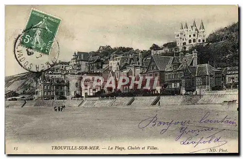 Cartes postales Trouville sur Mer La Plage Chalets et Villas