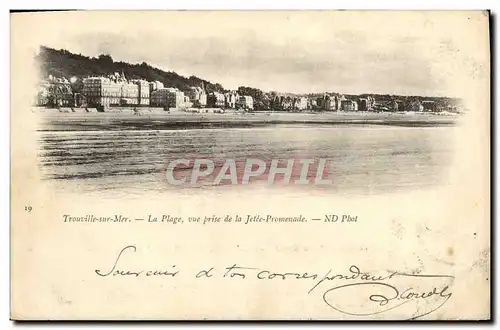 Cartes postales Trouville sur Mer La Plage vue prise de la Jetee Promenade