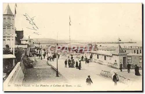 Cartes postales Trouville Les Planches et Cabines de Bains