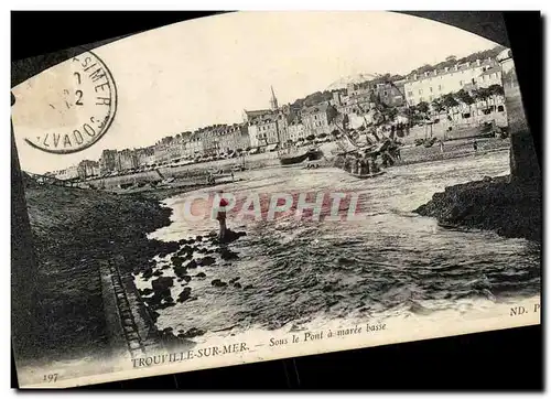 Cartes postales Trouville sur Mer Sous le Pont a mare basse