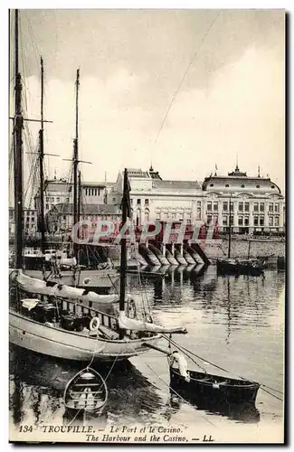 Cartes postales Trouville Le Port et le Casino Bateau