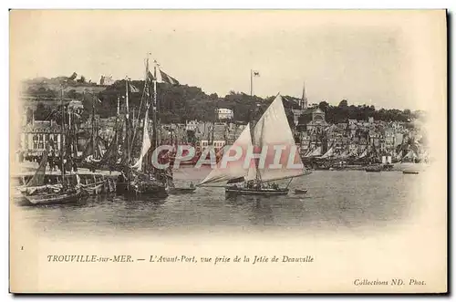 Cartes postales Trouville Sur Mer L&#39Avant Port Vue Prise de la Jetee de Deauville Bateaux