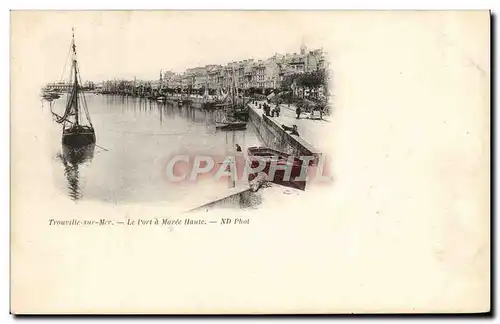 Ansichtskarte AK Trouville sur Mer Le port a maree haute Bateaux