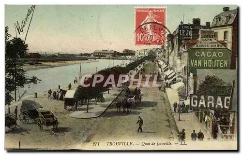 Cartes postales Trouville Quai de Joinville Publicite Cacao Van Houten Garage