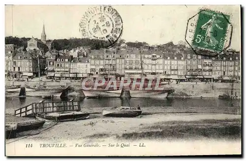 Cartes postales Trouville Vue Generale Bateaux