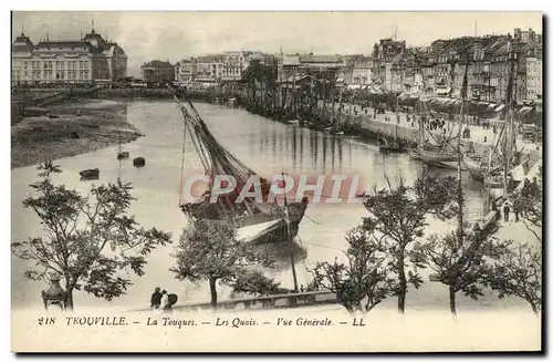 Ansichtskarte AK Trouville La Touques Les Quais Vue Generale Baetaux