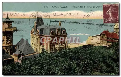 Cartes postales Trouville villas des flots et la jetee