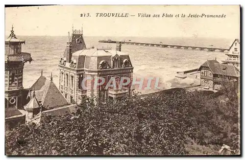 Ansichtskarte AK Trouville Villas des flots et la jetee promenade