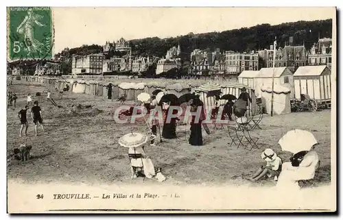 Ansichtskarte AK Trouville Les villas et la plage