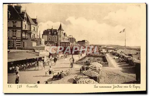 Cartes postales Trouville Les nouveaux jardins vers le topsy