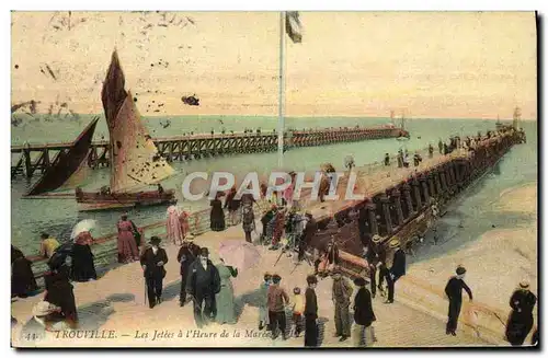 Cartes postales Trouville Les jetees a l&#39heure de la maree