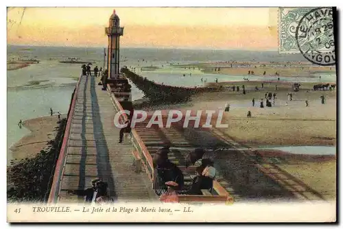 Ansichtskarte AK Trouville La jetee et la plage a maree basse