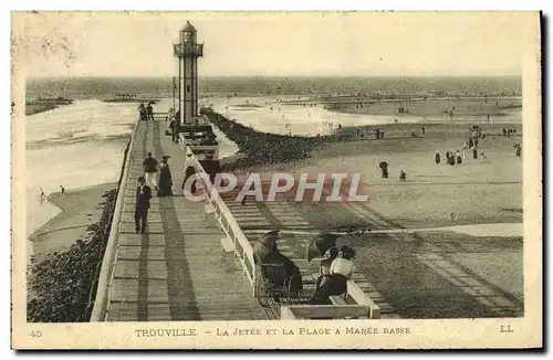 Ansichtskarte AK Trouville La jetee et la plage a maree basse