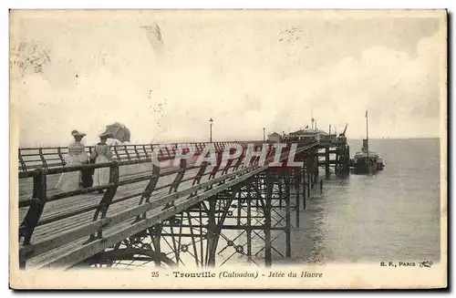 Cartes postales Trouville Jetee du Havre Bateau