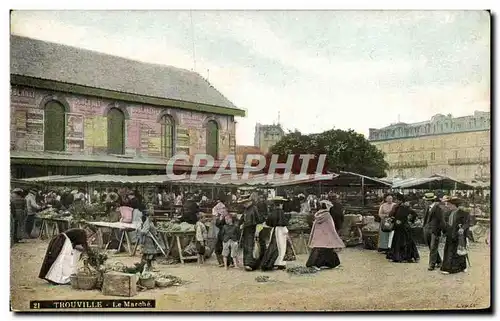 Cartes postales Trouville Le marche