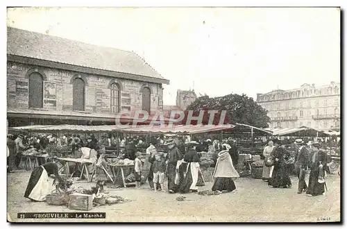 Cartes postales Trouville Le marche