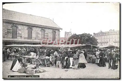 Cartes postales Trouville Le marche