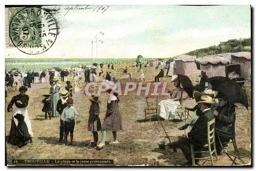 Cartes postales Trouville La plage et la jetee promenade