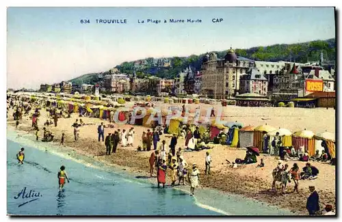 Ansichtskarte AK Trouville La plage a maree haute