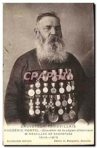 Cartes postales Trouville Sauveteur Trouvillais Frederic Postel Chevalier de la Legion d&#39honneur 1846 1913 Sa