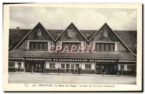 Cartes postales Trouville La Reine des plage la gare