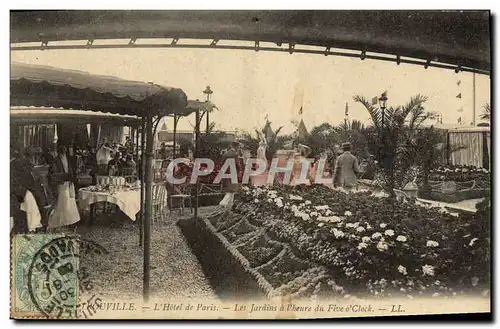 Cartes postales Trouville L&#39Hotel de paris Les jardins a l&#39heure du Five O&#39clock