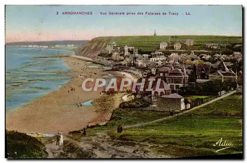 Ansichtskarte AK Arromanches vue generale prise des falaises de tracy