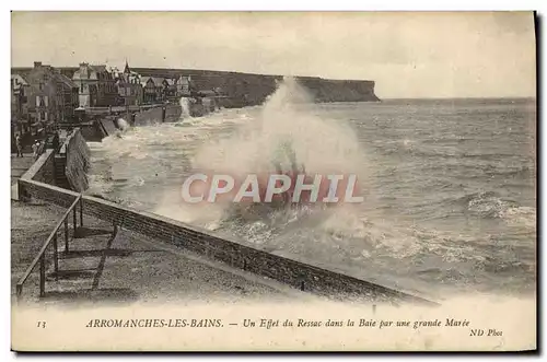 Cartes postales Arromanches Les Bains un effet du ressac dans la baie par grande maree