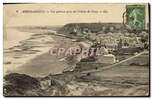 VINTAGE POSTCARD Arromanches View taken of cliffs of tracy